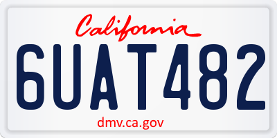 CA license plate 6UAT482