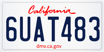 CA license plate 6UAT483