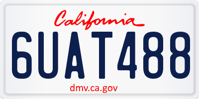 CA license plate 6UAT488