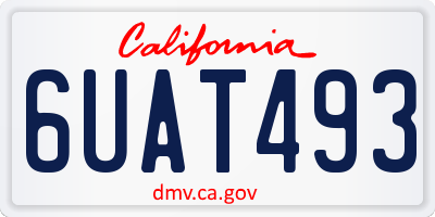 CA license plate 6UAT493