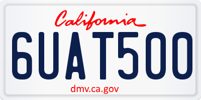 CA license plate 6UAT500