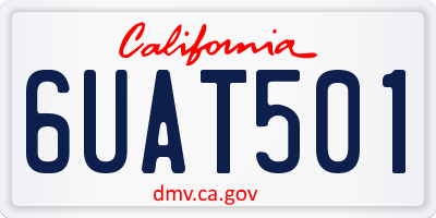 CA license plate 6UAT501