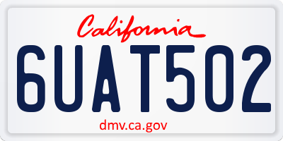 CA license plate 6UAT502