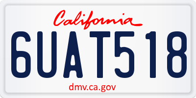 CA license plate 6UAT518