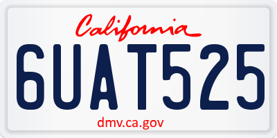CA license plate 6UAT525