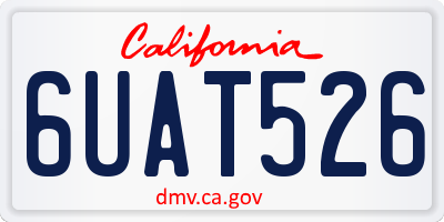 CA license plate 6UAT526