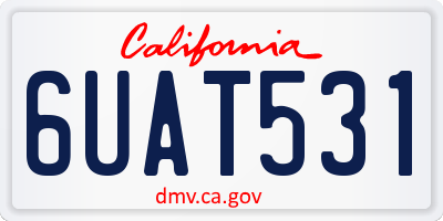 CA license plate 6UAT531