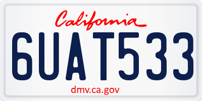 CA license plate 6UAT533