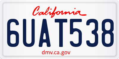 CA license plate 6UAT538