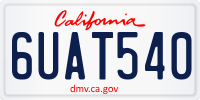 CA license plate 6UAT540