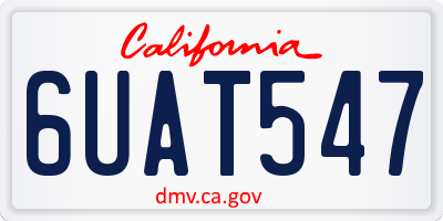 CA license plate 6UAT547