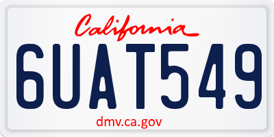 CA license plate 6UAT549