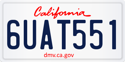 CA license plate 6UAT551