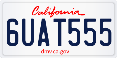 CA license plate 6UAT555