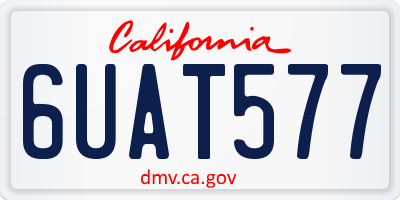 CA license plate 6UAT577