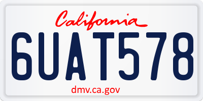 CA license plate 6UAT578