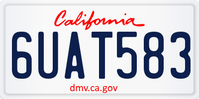 CA license plate 6UAT583