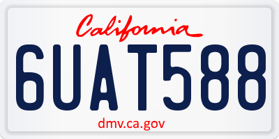 CA license plate 6UAT588