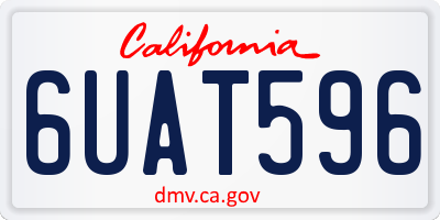 CA license plate 6UAT596