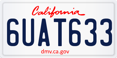 CA license plate 6UAT633