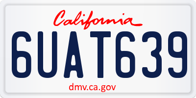 CA license plate 6UAT639