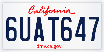 CA license plate 6UAT647