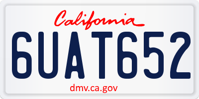 CA license plate 6UAT652