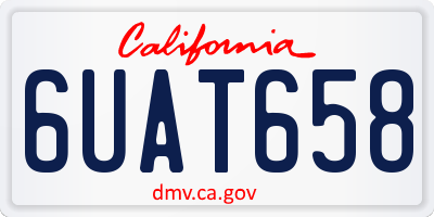 CA license plate 6UAT658
