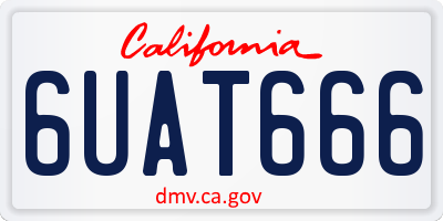 CA license plate 6UAT666