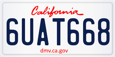 CA license plate 6UAT668