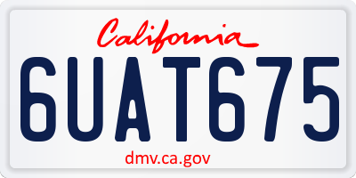 CA license plate 6UAT675