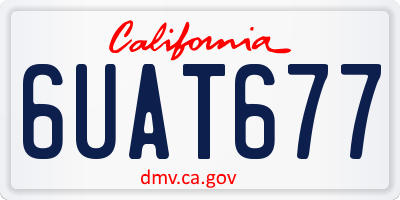 CA license plate 6UAT677