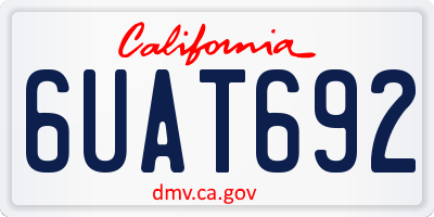 CA license plate 6UAT692