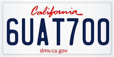 CA license plate 6UAT700