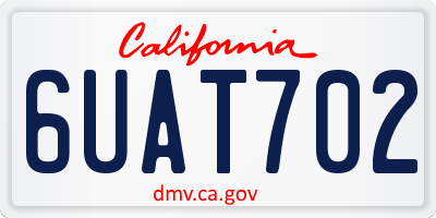 CA license plate 6UAT702