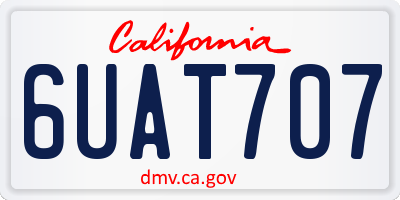 CA license plate 6UAT707