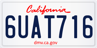 CA license plate 6UAT716
