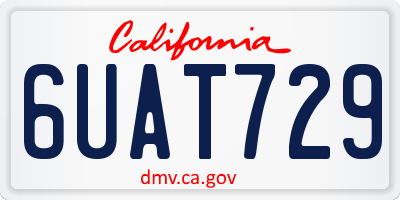 CA license plate 6UAT729