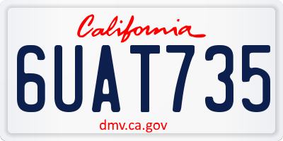 CA license plate 6UAT735