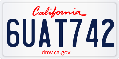 CA license plate 6UAT742