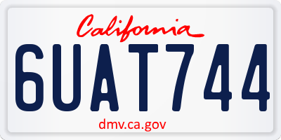 CA license plate 6UAT744