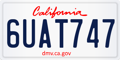 CA license plate 6UAT747