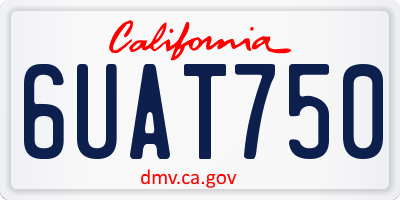 CA license plate 6UAT750
