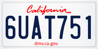 CA license plate 6UAT751