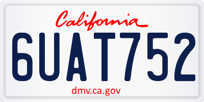 CA license plate 6UAT752