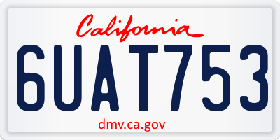 CA license plate 6UAT753
