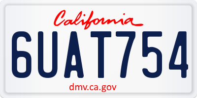 CA license plate 6UAT754