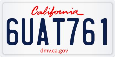 CA license plate 6UAT761