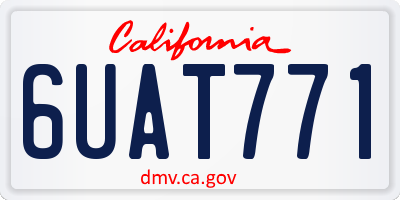 CA license plate 6UAT771