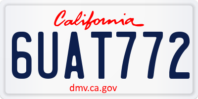 CA license plate 6UAT772